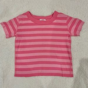 pink bubblegum striped cropped tee